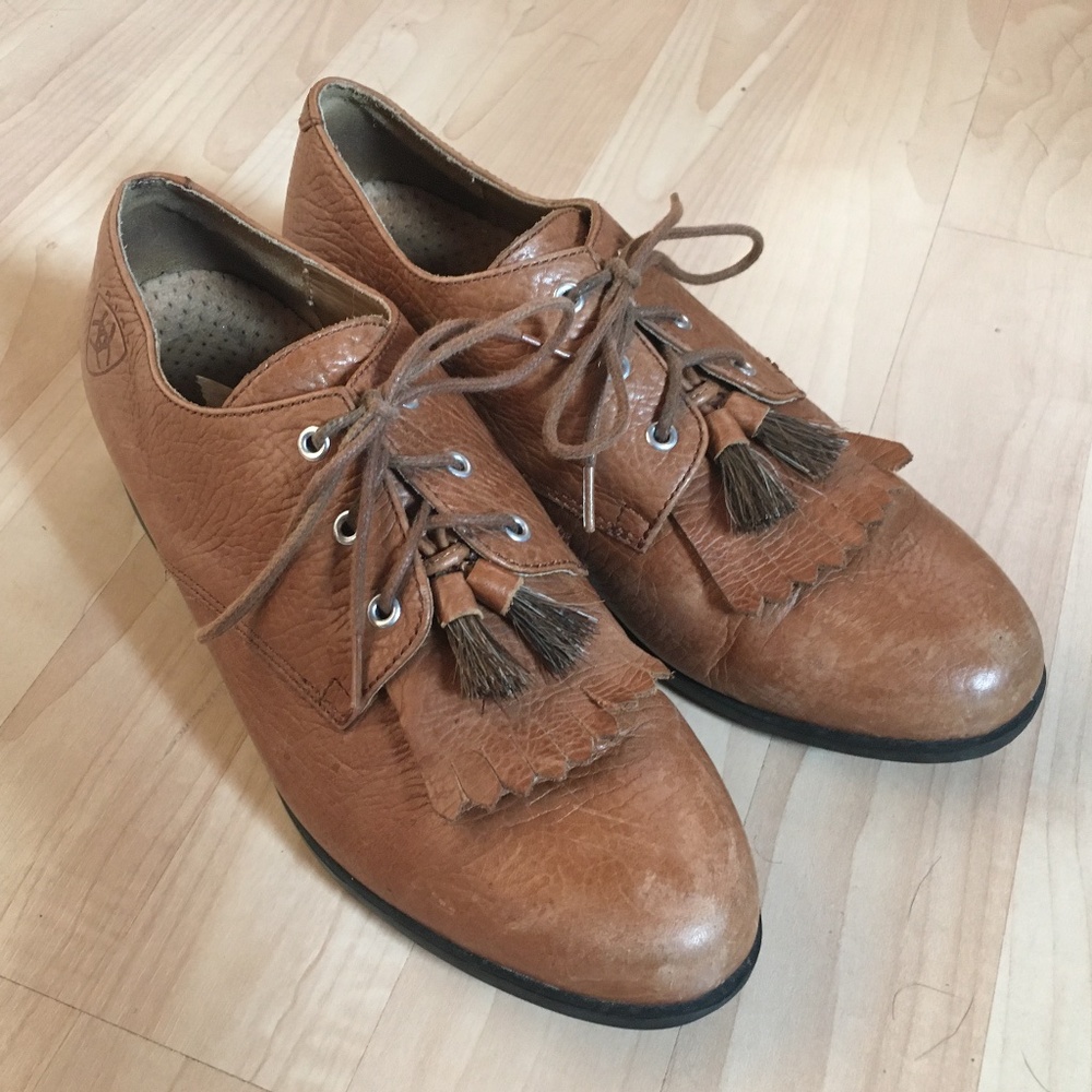 Ariat leather western cowboy riding shoes